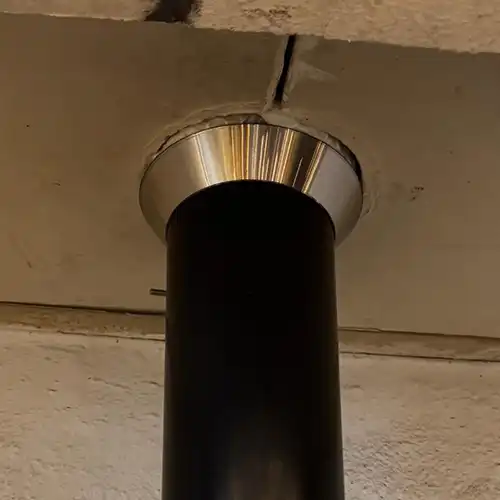 Flue pipe with a new collar fitted