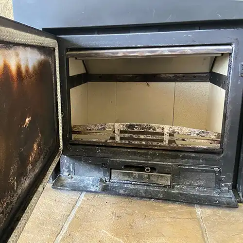 Wood burner with new fire bricks fitted